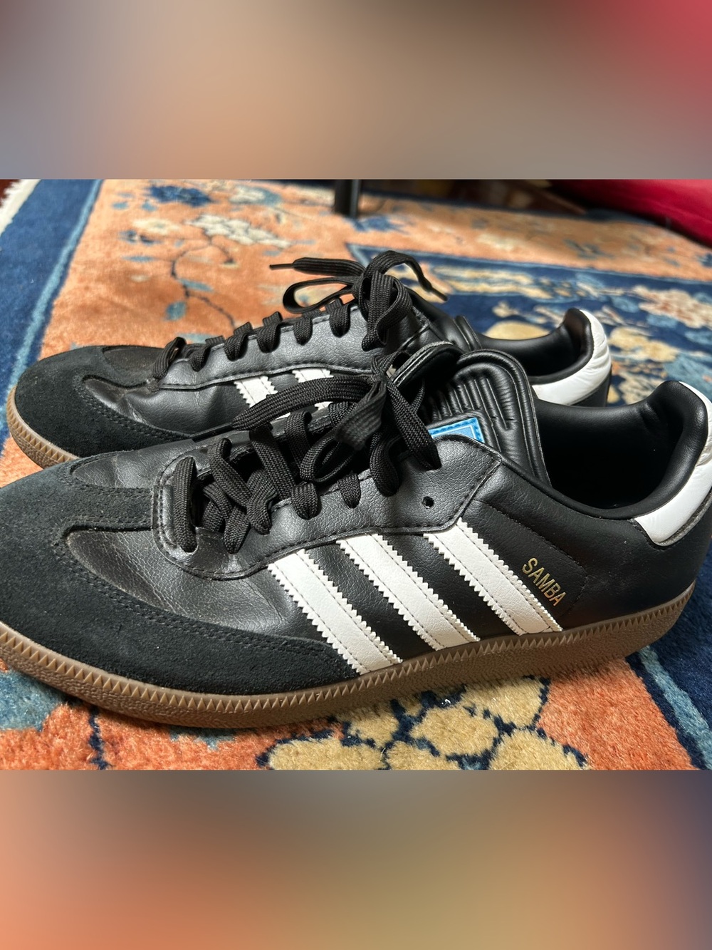 adidas Black and White Samba men’s golfing shoes- Retro Low-Top Sneakers